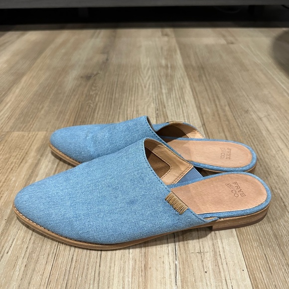 Frye  fenn washed denim Mules good condition sz 9..5 - Picture 1 of 9